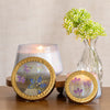 Petite Watercolor Pressed Floral Candle - Berry Fig