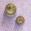 Petite Watercolor Pressed Floral Candle - Berry Fig