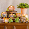 Petite Watercolor Pressed Floral Candle - Berry Fig