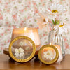 Petite Watercolor Pressed Floral Candle - Rose+ Oud
