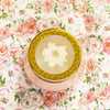 Petite Watercolor Pressed Floral Candle - Rose+ Oud