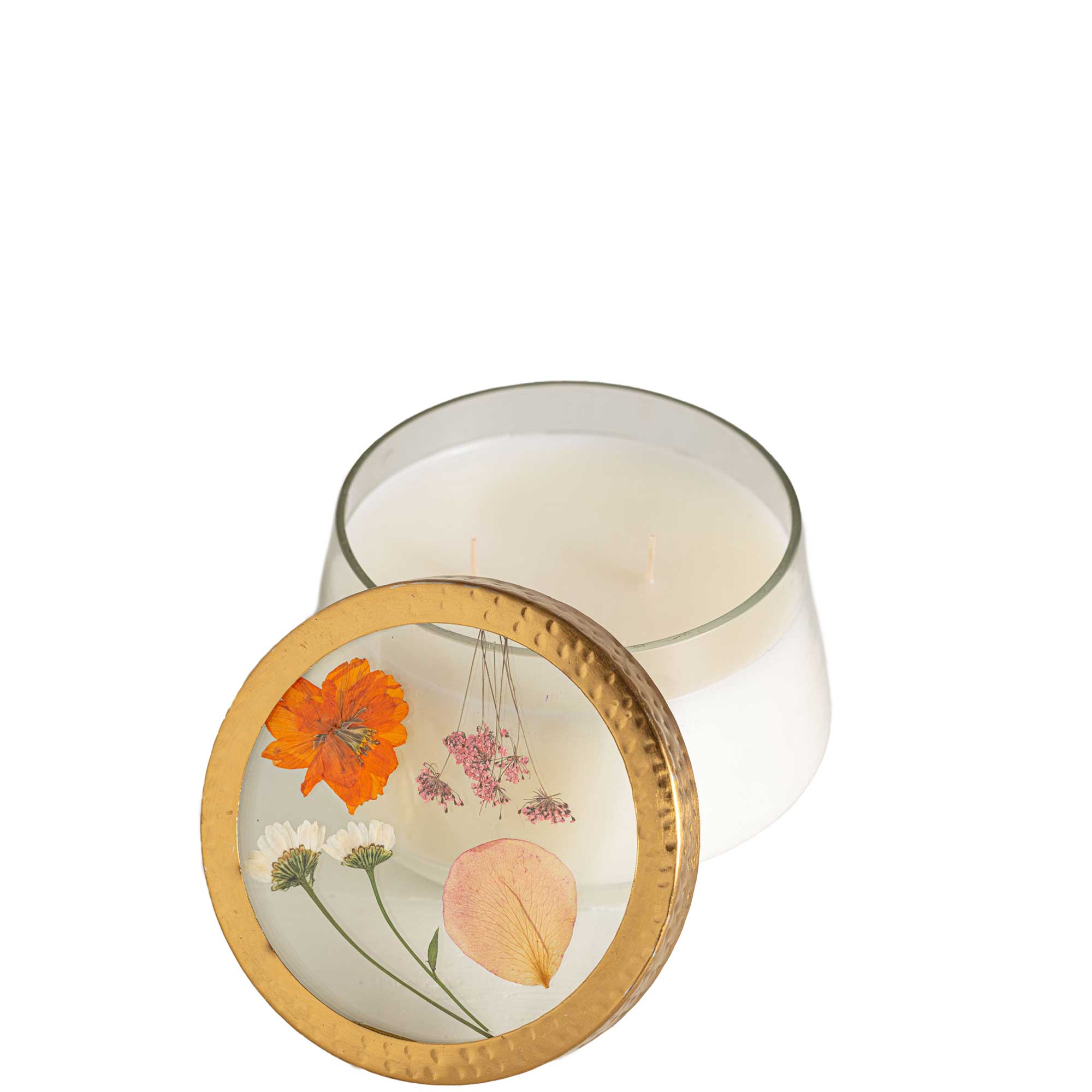 Signature Pressed Floral Candle - Apricot Rose