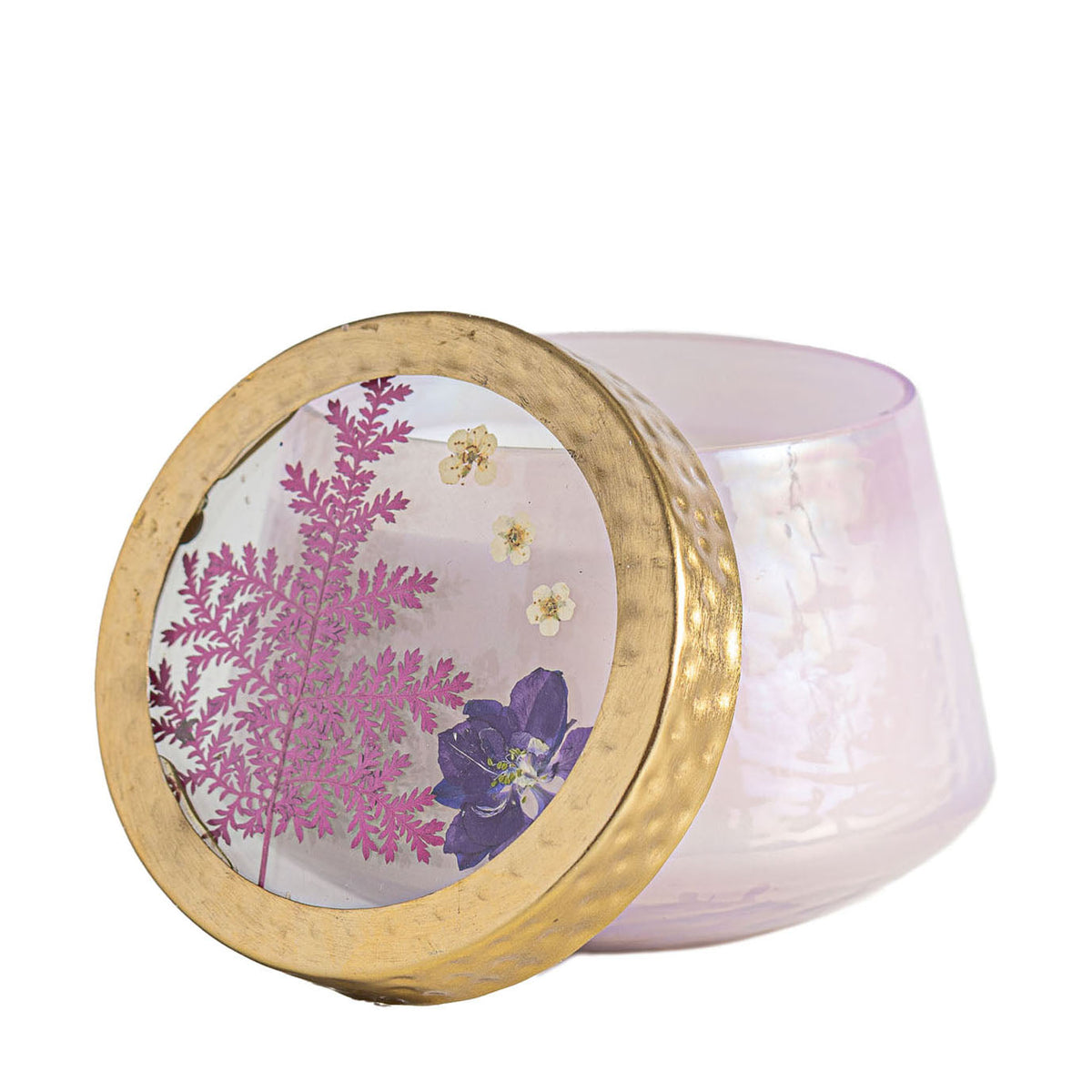 Accent Watercolor Pressed Floral Candle - Blackberry + Coconut