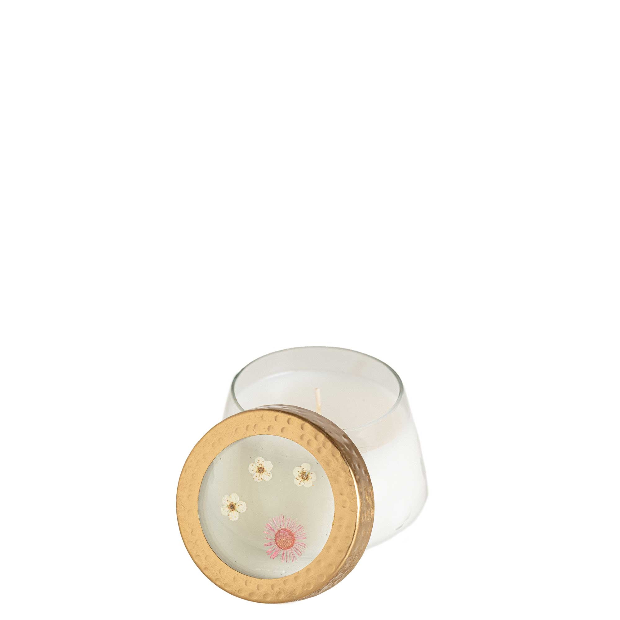 Petite Pressed Floral Candle - Apricot Rose