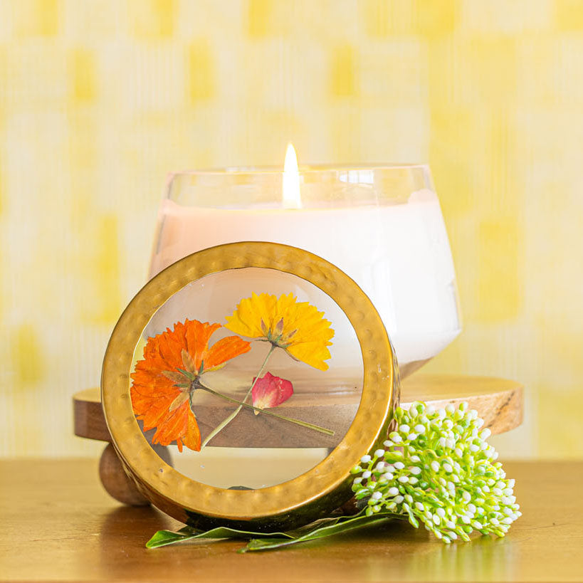 Accent Pressed Floral Candle - Accent Pressed Floral Candle - Sugared Citrus