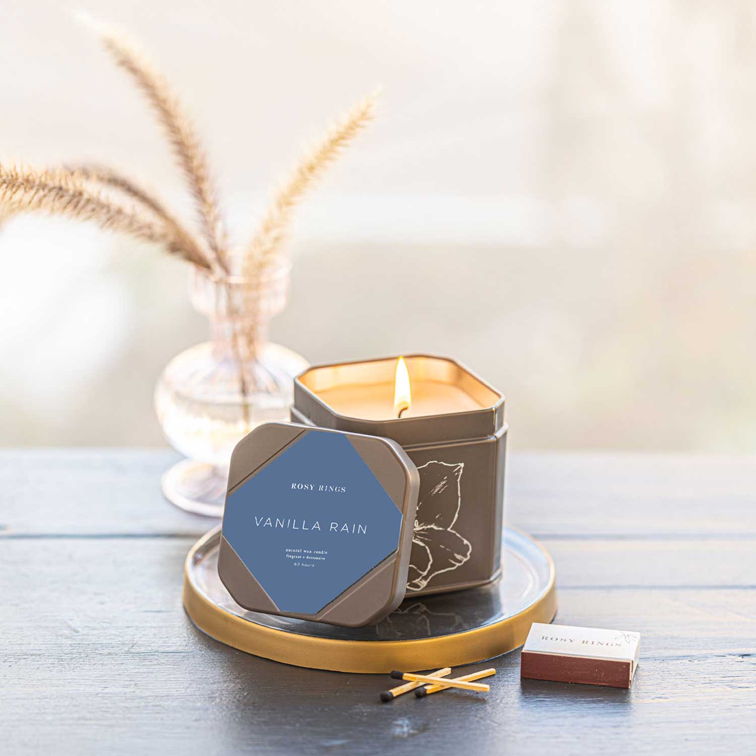 Accent Tin Candle - Vanilla Rain
